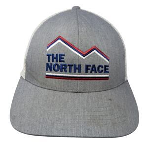 The North Face Flex Fit Fitted Baseball Cap Gray M Mesh Back Embroidered 6 Panel